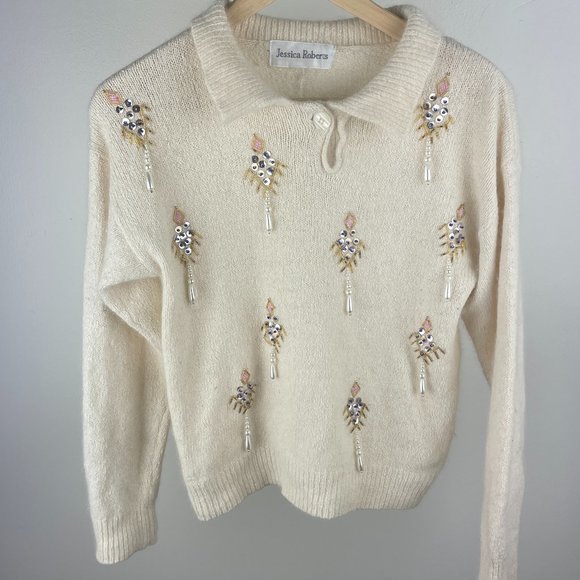Vintage Sweaters - VINTAGE Mohair Blend Cardigan